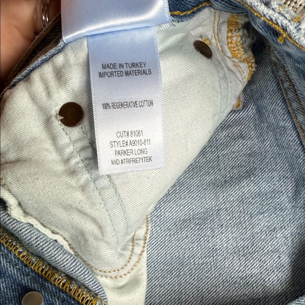 Agolde Light Blue Distressed Jean Shorts - Picture 3 of 4